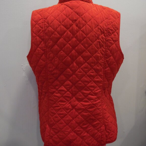 J.Jill Red Quilted Ladies Vest Ladies L Button close and 2 button close pockets - Picture 4 of 10